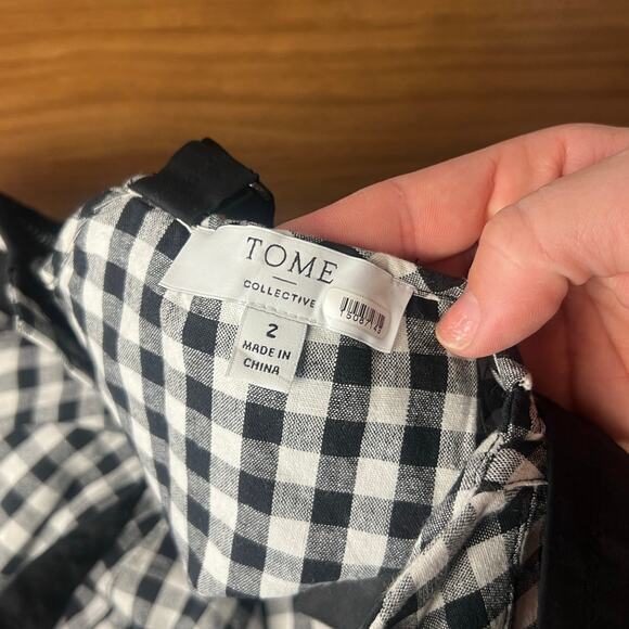Tome Collective Gingham Bustier Cropped Cotton Tank Top Size US 2 - Picture 4 of 5